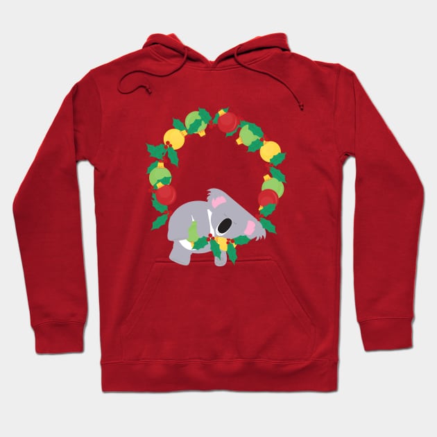 Christmas wreath koala Hoodie by creativemonsoon